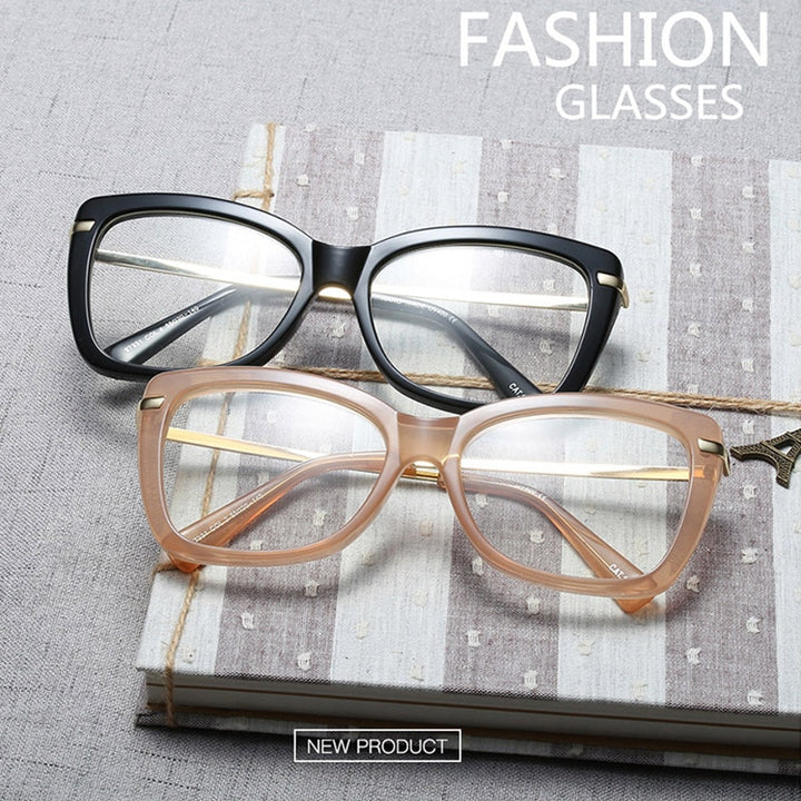 Hotony Women's Full Rim Cat Eye Acetate Frame Eyeglasses 97331 Full Rim Hotony