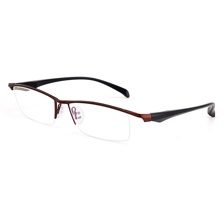 Gmei Men's Eyeglasses Semi Rim Titanium Alloy Square Y8011 Semi Rim Gmei Optical