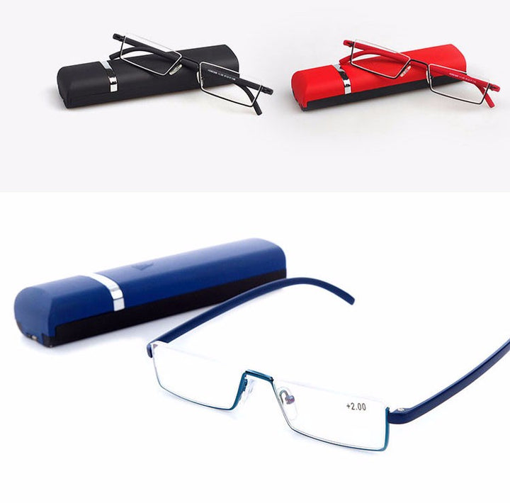 Reven Jate Unisex Semi Rim Rectangle Alloy Reading Glasses R131 Reading Glasses Reven Jate
