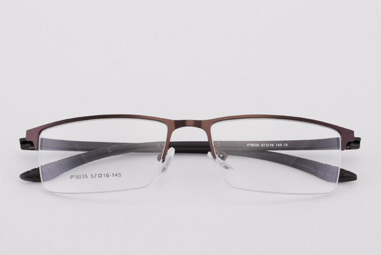 Men's Half Rim Titanium Frame Eyeglasses 9035 Semi Rim Bclear