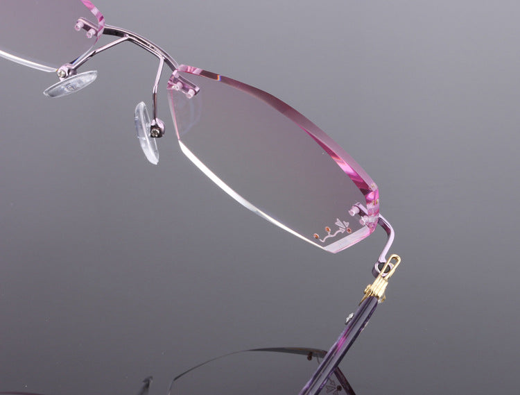 Reven Jate Unisex Rimless Rectangle Titanium Eyeglasses 88005 Rimless Reven Jate