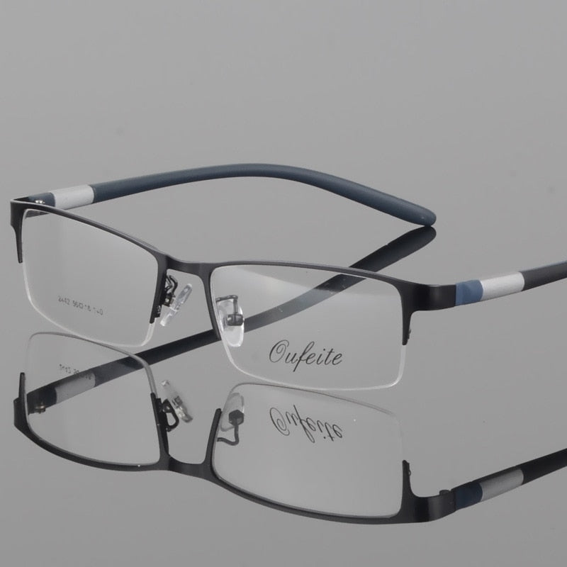 Hotony Unisex Semi Rim Alloy Frame TR 90 Temple Eyeglasses 2242 Semi Rim Hotony black