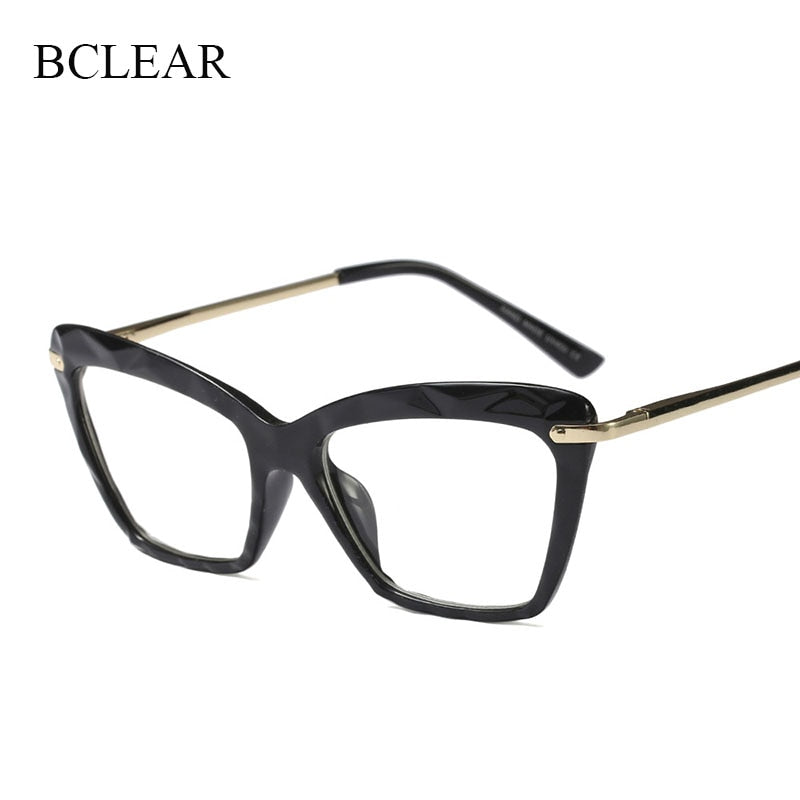 Women's Full Rim Cat Eye Acetate Frame Eyeglasses 97533 Full Rim Bclear