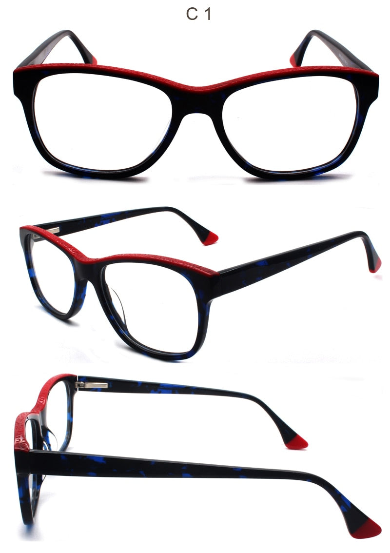 Reven Jate Unisex Full Rim Square Acetate Eyeglasses 8040 Full Rim Reven Jate