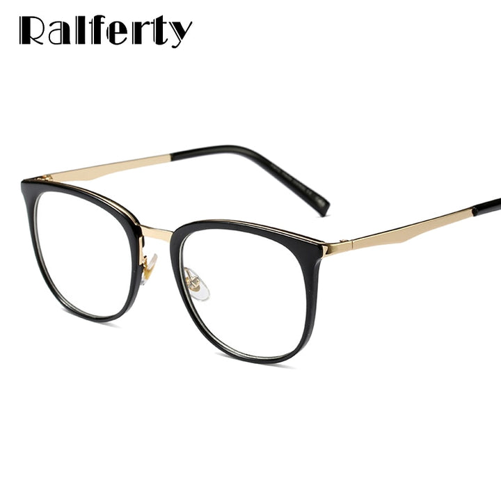 Ralferty Women's Full Rim Square Acetate Alloy Eyeglasses F92128 Full Rim Ralferty