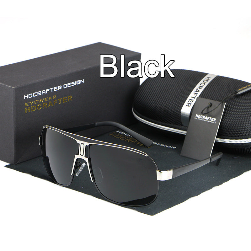 Hdcrafter Men's Full Rim Alloy Rectangle Frame Polarized Sunglasses Le028 Sunglasses HdCrafter Sunglasses