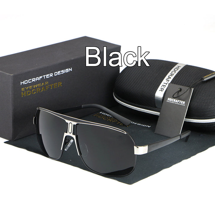 Hdcrafter Men's Full Rim Alloy Rectangle Frame Polarized Sunglasses Le028 Sunglasses HdCrafter Sunglasses
