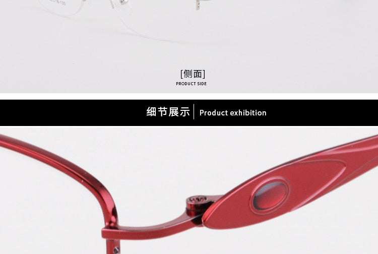 Women's Semi Rim Alloy Frame Eyeglasses 6053 Semi Rim Bclear