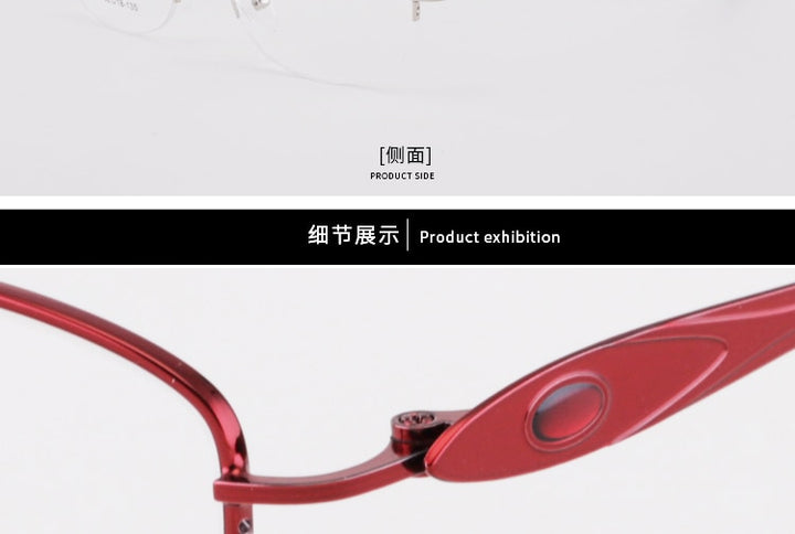 Women's Semi Rim Alloy Frame Eyeglasses 6053 Semi Rim Bclear