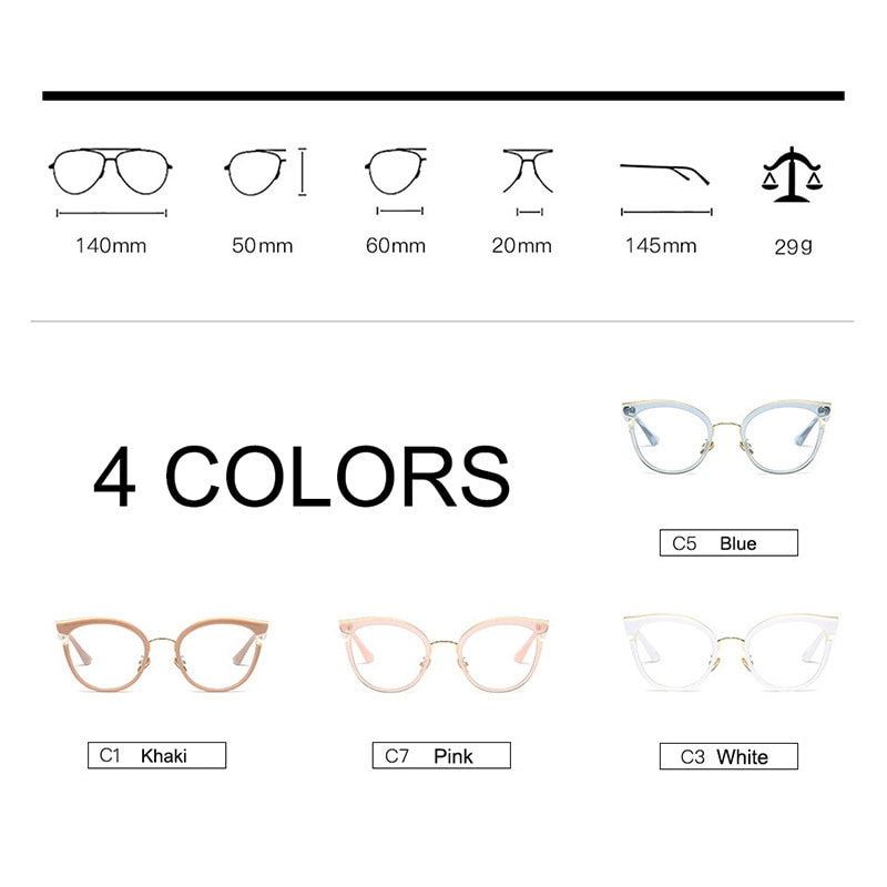 Hotony Women's Full Rim Round Cat Eye Acetate Frame Eyeglasses 97551 Full Rim Hotony