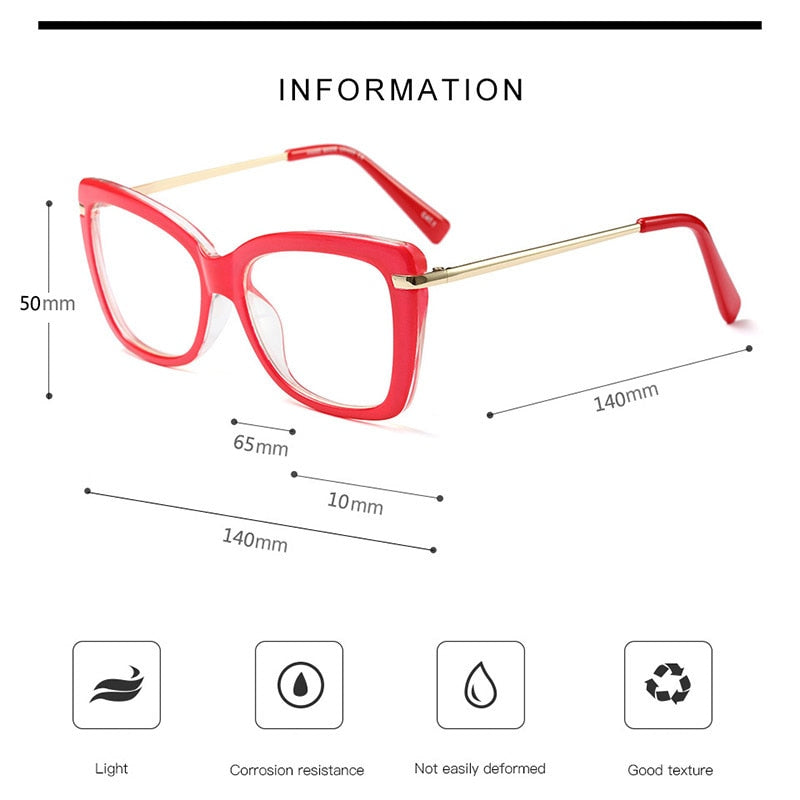 Hotony Women's Full Rim Cat Eye Acetate Frame Eyeglasses 97331 Full Rim Hotony