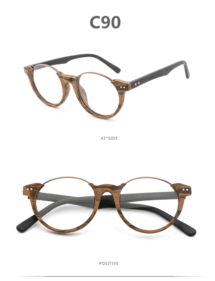 Hdcrafter Unisex Full Rim Square Wood Metal Frame Eyeglasses Ft5359 Full Rim Hdcrafter Eyeglasses   