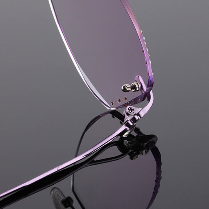 Reven Jate Women's Rimless Rectangle Titanium Eyeglasses 2123 Rimless Reven Jate