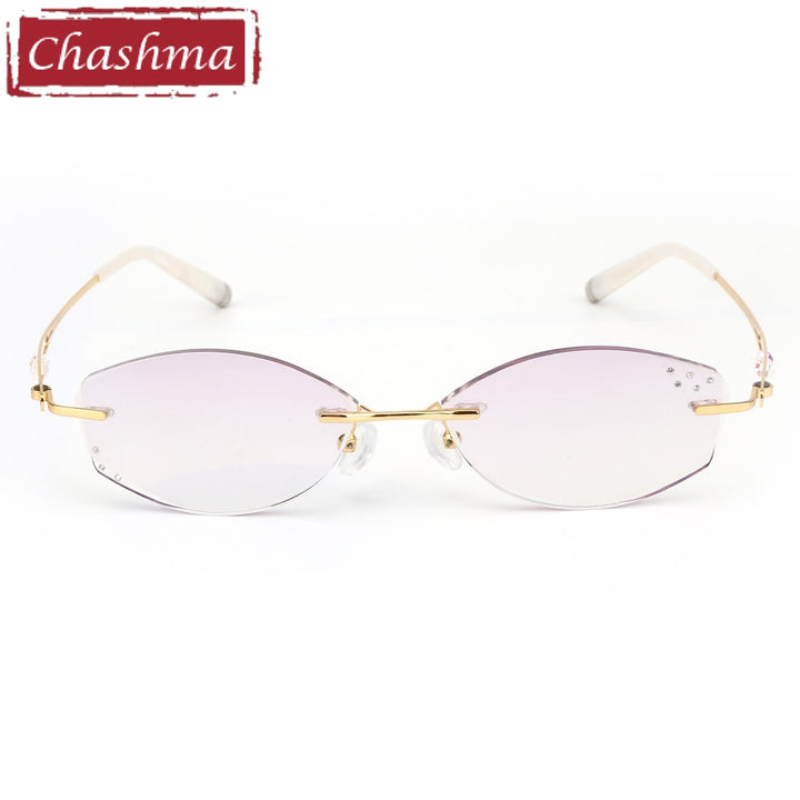 Chashma Women's Rimless Oval Titanium Eyeglasses 88010 Rimless Chashma