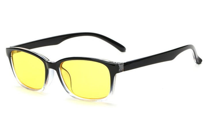 Brightzone Unisex Semi Rim Square Tr 90 Titanium Gaming Eyeglasses 5020 Semi Rim Brightzone BlackClear Yellow
