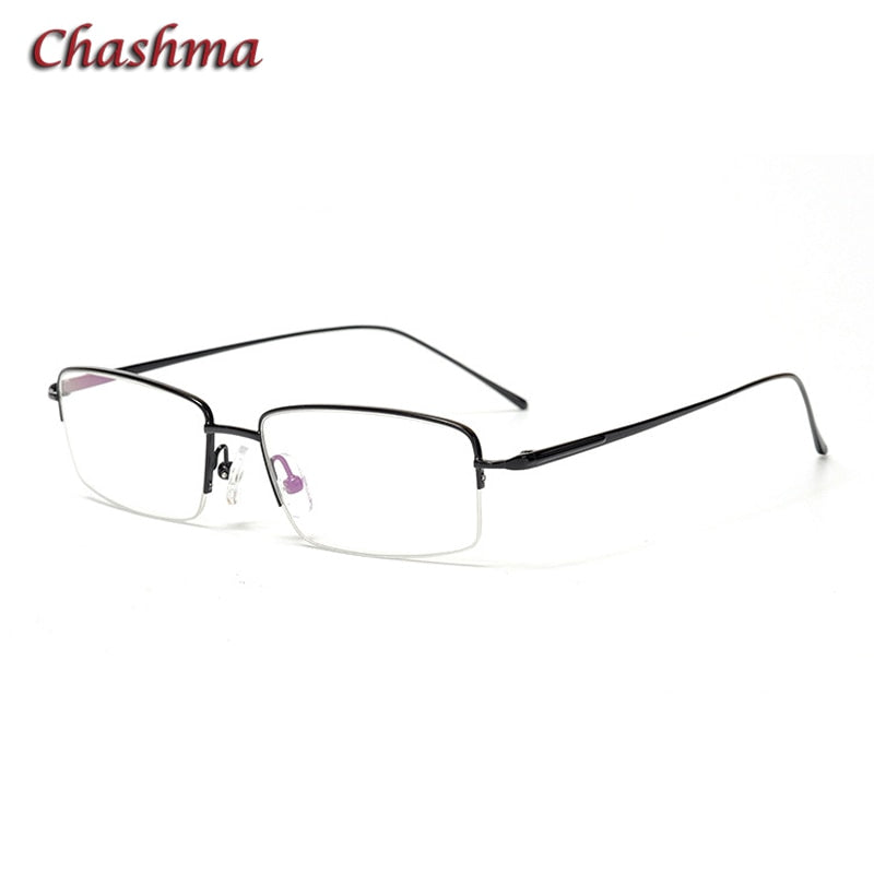 Chashma Ochki Men's Semi Rim Square Titanium Eyeglasses 9867 Semi Rim Chashma Ochki