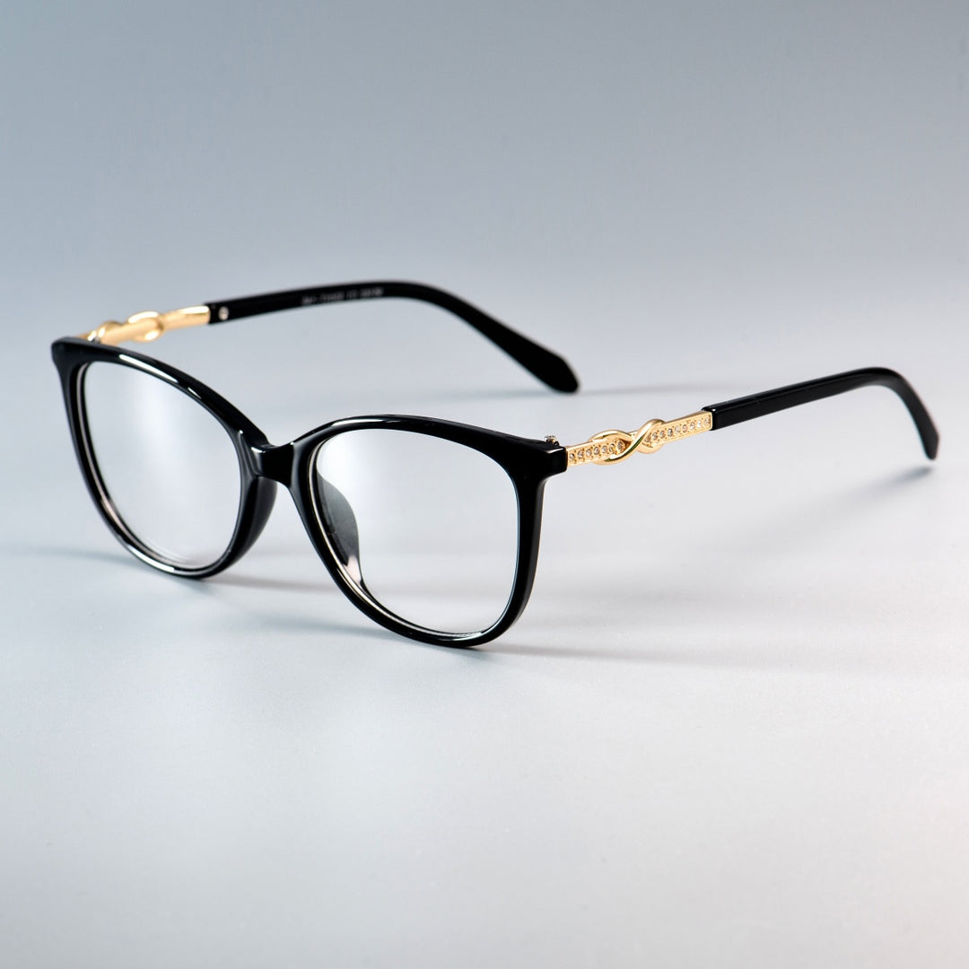 CCspace Unisex Full Rim Square  Titanium Eyeglasses 45705 Full Rim CCspace C1 black