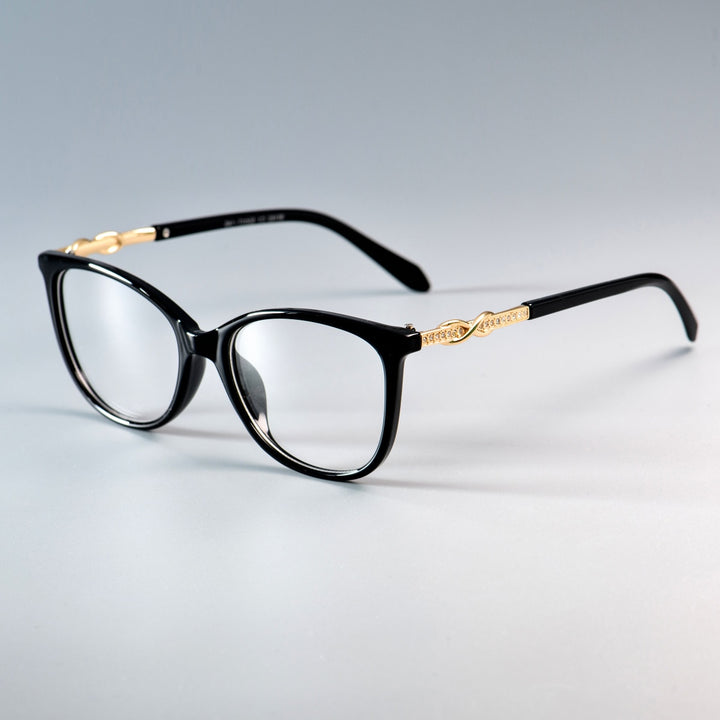 CCspace Unisex Full Rim Square  Titanium Eyeglasses 45705 Full Rim CCspace C1 black