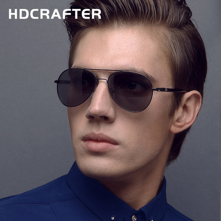 Hdcrafter Unisex Full Rim Double Bridge Oval Alloy Frame Polarized Sunglasses Le001 Sunglasses HdCrafter Sunglasses