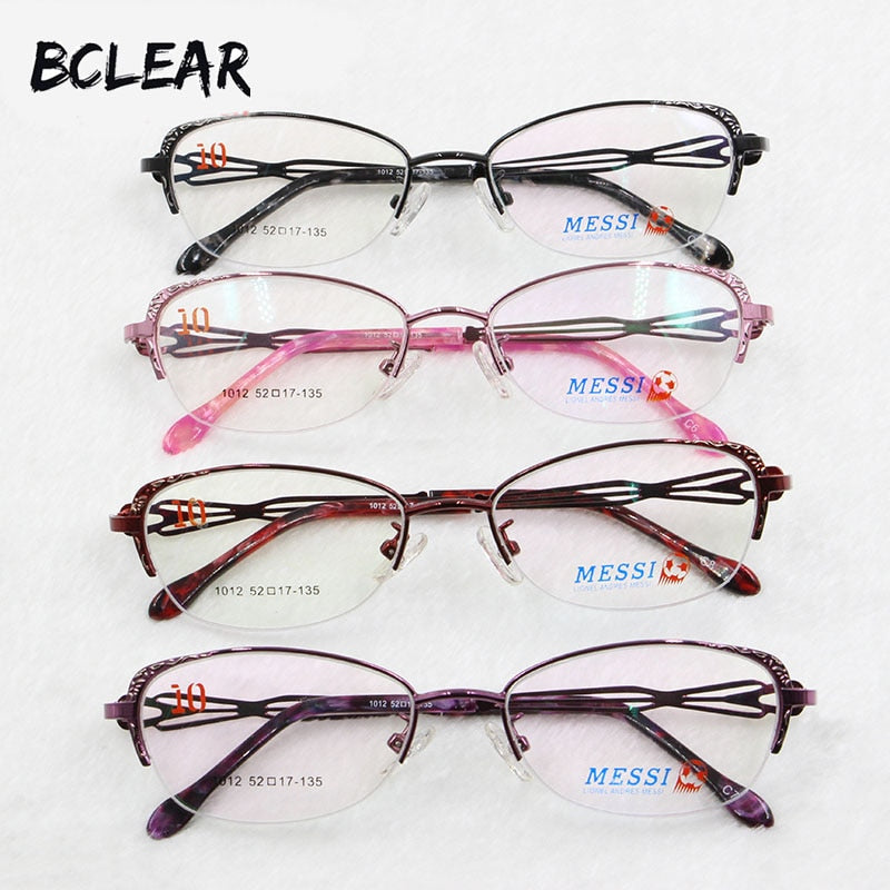 Bclear Women's Semi Rim Cat Eye Alloy Eyeglasses 1012 Semi Rim Bclear