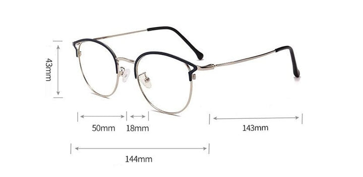 Hotochki Full Rim Cat Eye Alloy Frame Eyeglasses 9029 Full Rim Hotochki