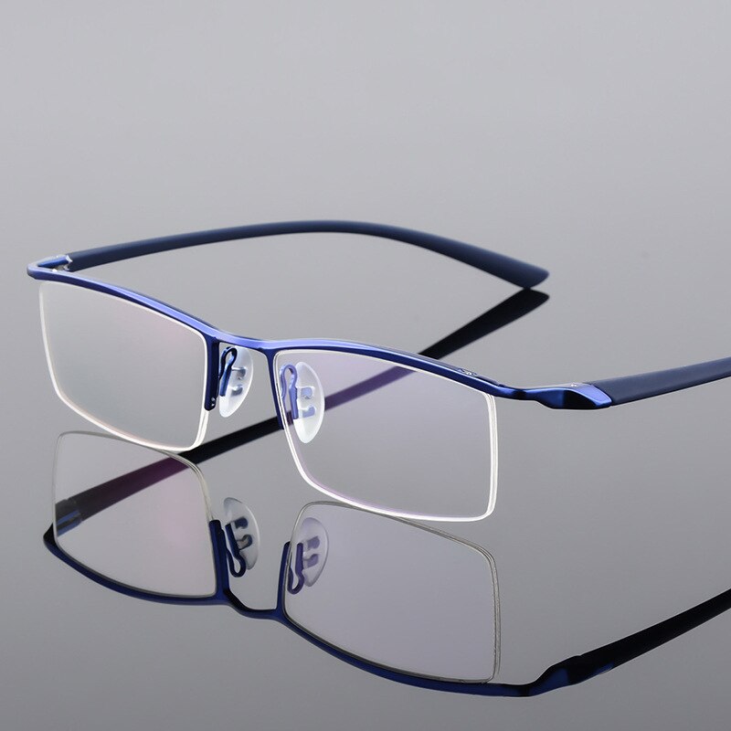 Hotony Men's Semi Rim Browline Alloy Frame Eyeglasses P8190 Semi Rim Hotony