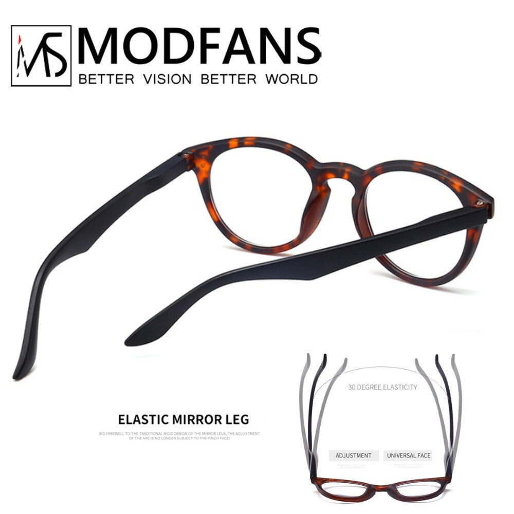 Modfans Unisex Full Rim Round Polycarbonate Reading Glasses S005 Reading Glasses Modfans