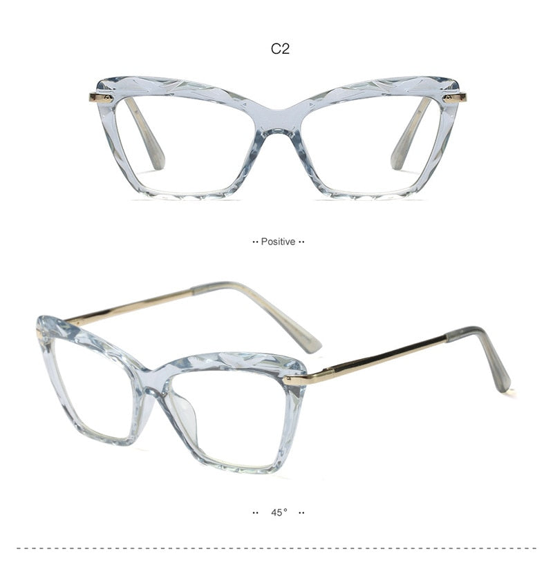 Hotony Women's Full Rim Cat Eye Acetate Frame Eyeglasses 97533 Full Rim Hotony
