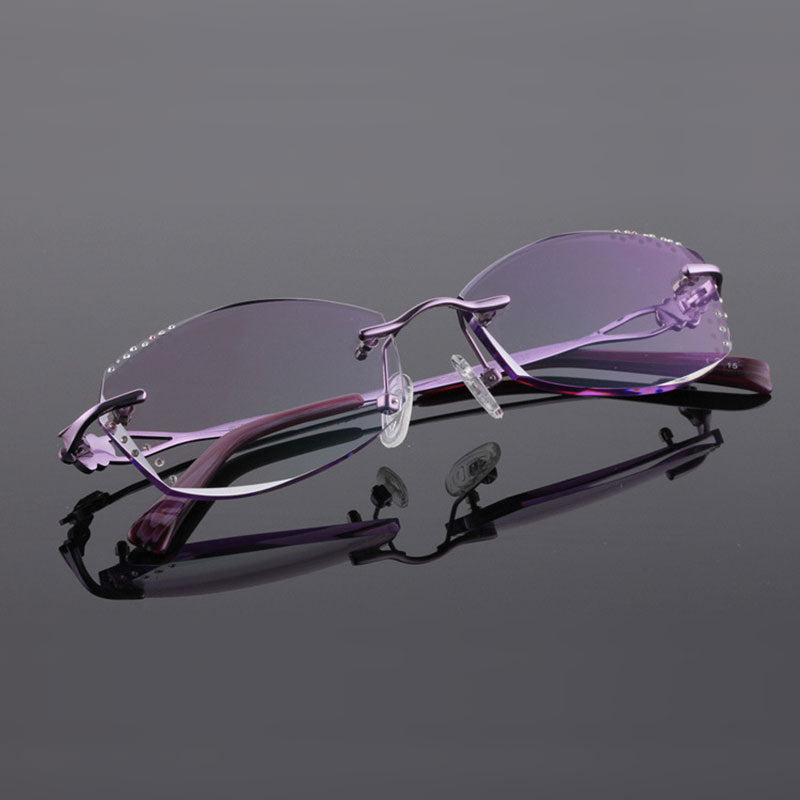 Reven Jate Women's Rimless Rectangle Titanium Eyeglasses 2123 Rimless Reven Jate