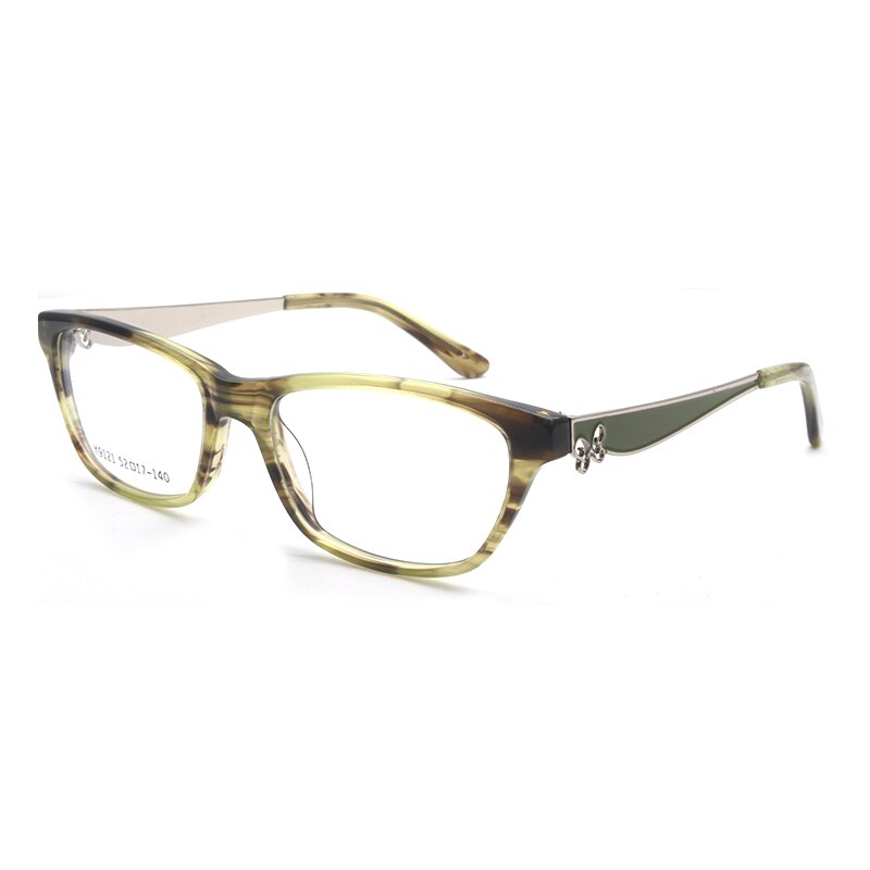 Reven Jate Unisex Full Rim Rectangle Acetate Eyeglasses K9121 Full Rim Reven Jate yellow