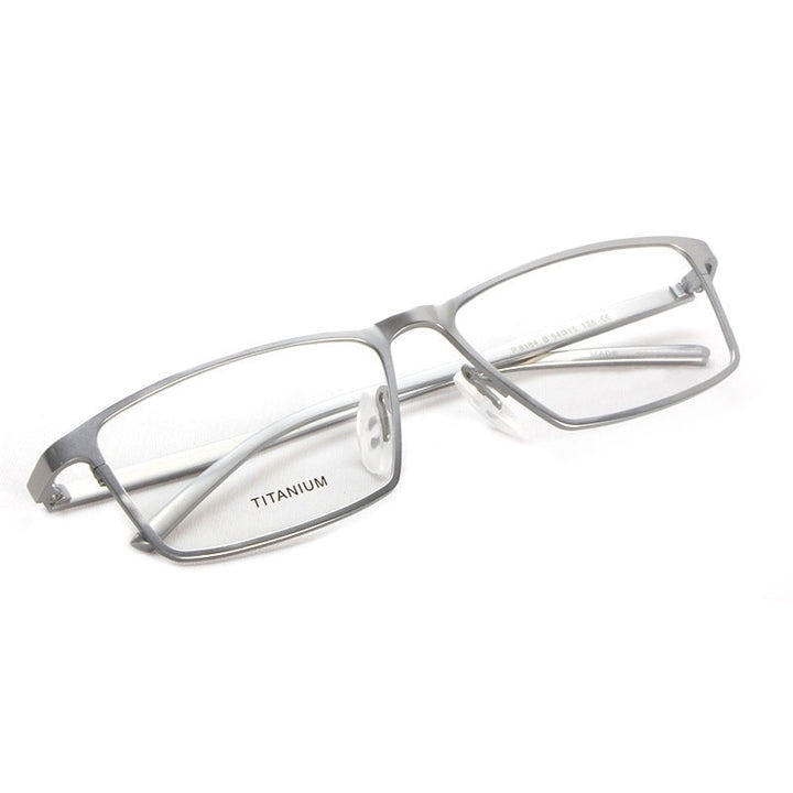 Reven Glasses Eyeglasses P8184 Titanium Business Men Eye Glasses Eyewear Spectacles Frame Reven Jate Silver  