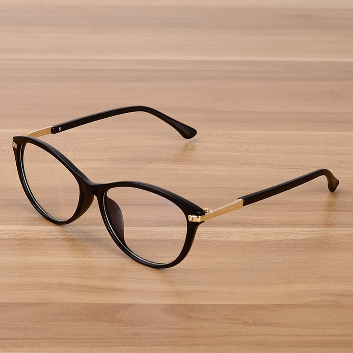 Reven Jate Unisex Full Rim Oval Acetate Eyeglasses C202 Full Rim Reven Jate MatteBlack