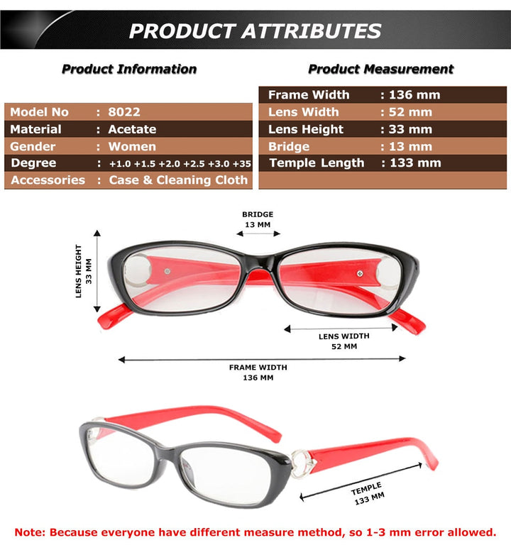 Sunsliver Women's Full Rim Oval Acetate Reading Glasses 8022 Reading Glasses SunSliver
