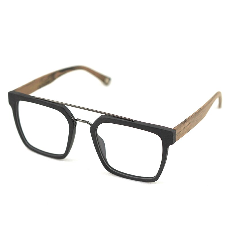 Hdcrafter Men's Eyeglasses Wooden Square Frame Ps7050 Full Rim Hdcrafter Eyeglasses