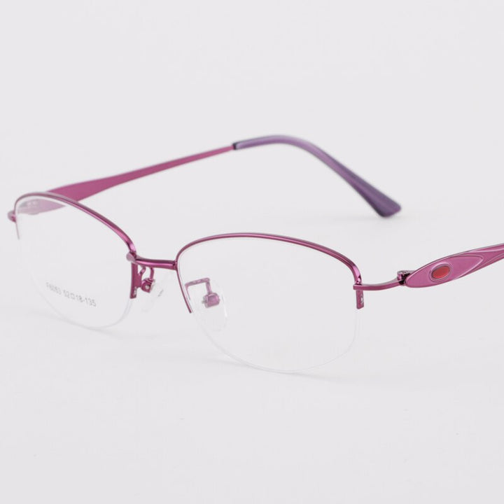 Women's Semi Rim Alloy Frame Eyeglasses 6053 Semi Rim Bclear
