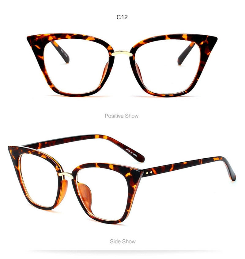 Hotony Women's Full Rim Acetate Cat Eye Frame Eyeglasses 97093 Full Rim Hotony