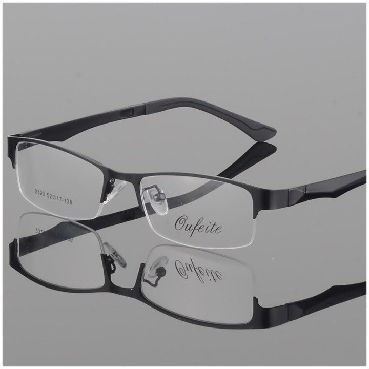 Unisex Half Rim Alloy Frame Eyeglasses 2329 Semi Rim Bclear