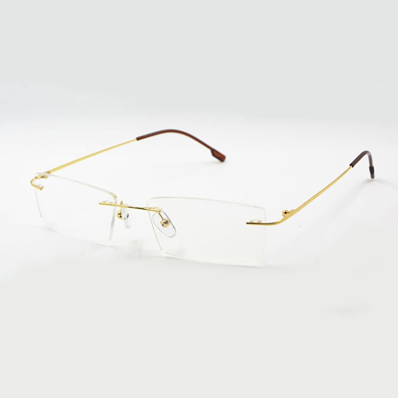 Reven Jate Unisex Rimless Square Titanium Eyeglasses R522 Rimless Reven Jate