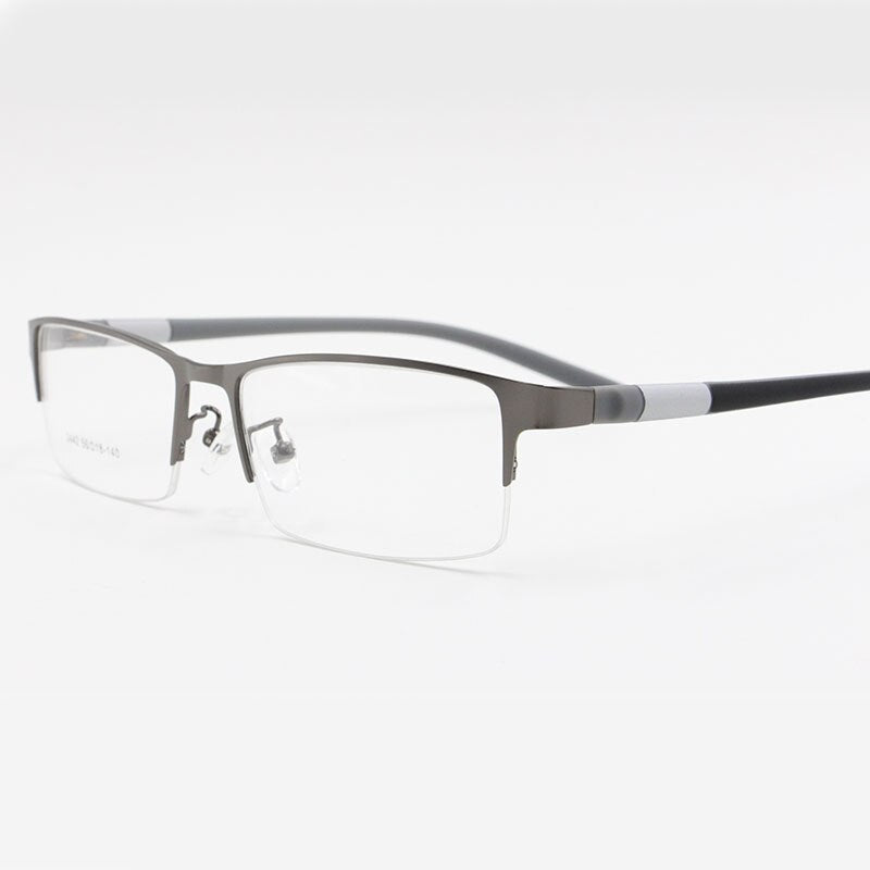 Bclear Men's Alloy Square Semi Rim Eyeglasses B2442 Semi Rim Bclear gray