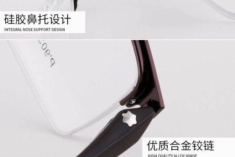 Men's Half Rim Titanium Frame Eyeglasses 9035 Semi Rim Bclear