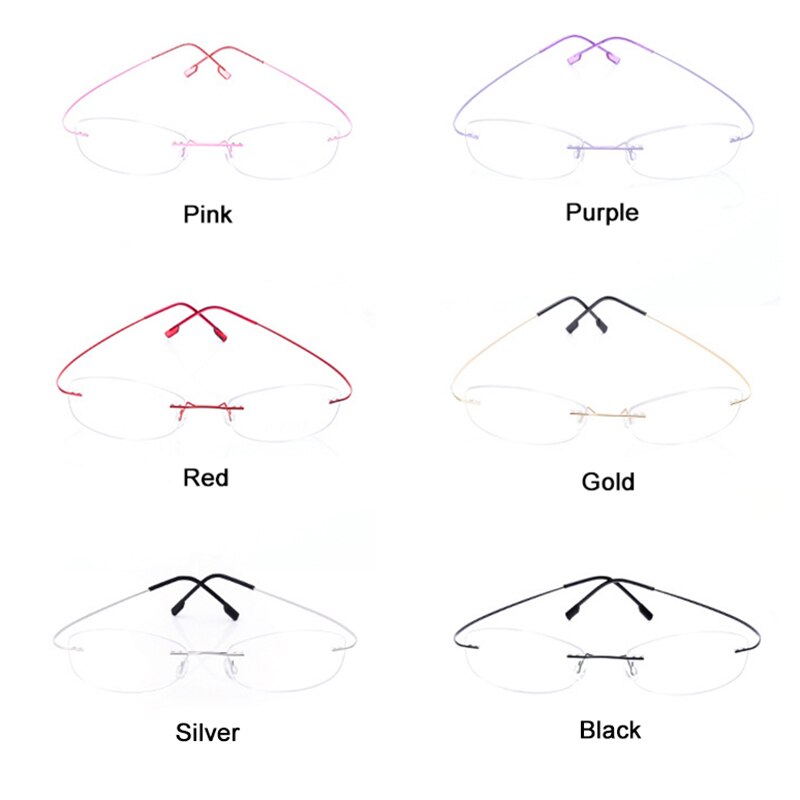 Handoer Unisex Rimless Customized Shaped Lenses 865 Titanium Eyeglasses Rimless Handoer