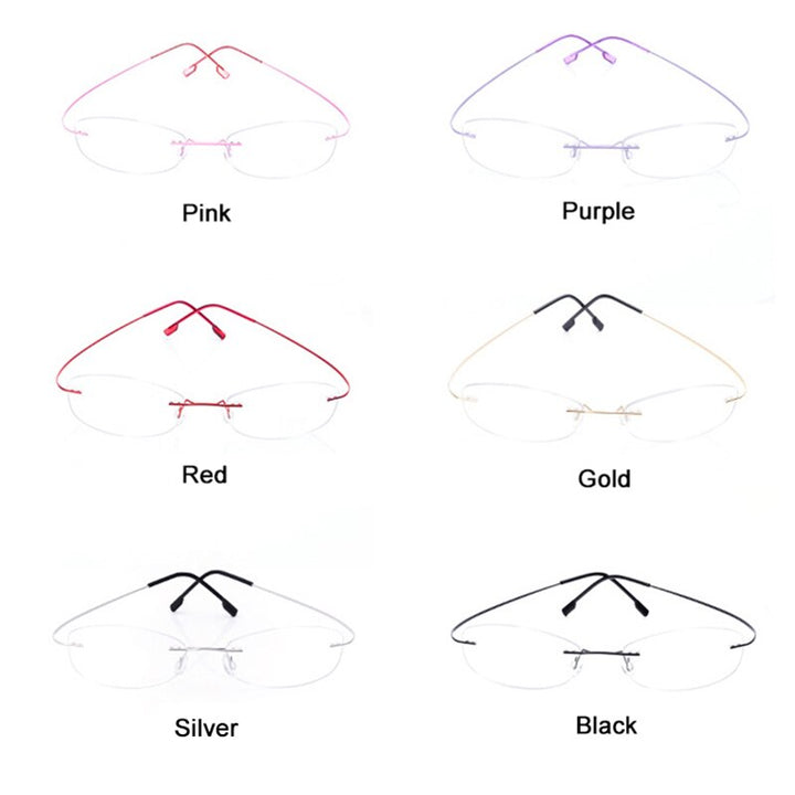 Handoer Unisex Rimless Customized Shaped Lenses 865 Titanium Eyeglasses Rimless Handoer