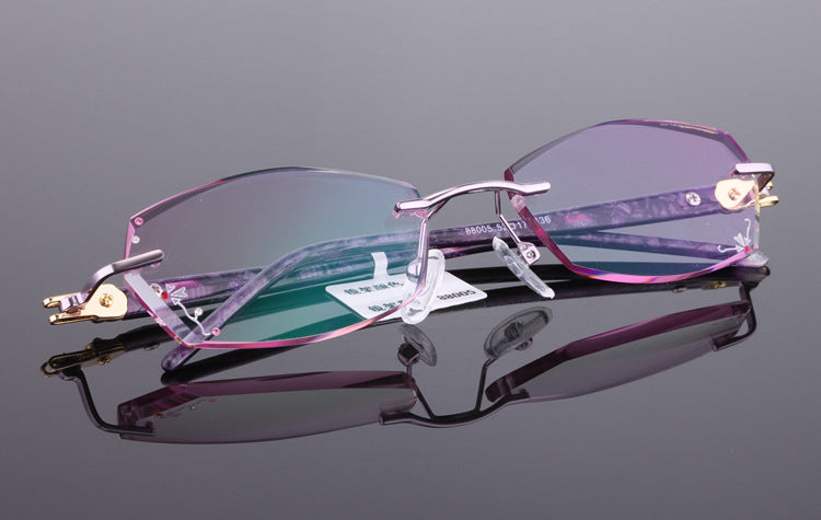 Reven Jate Unisex Rimless Rectangle Titanium Eyeglasses 88005 Rimless Reven Jate