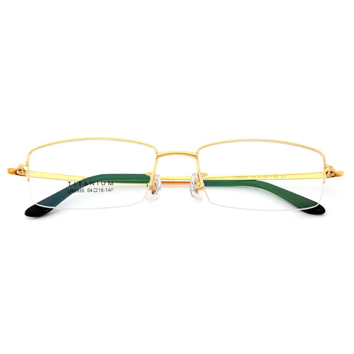 Gmei Men's Eyeglasses Ultralight 100% Pure Titanium Half Rim Lr8935 Semi Rim Gmei Optical