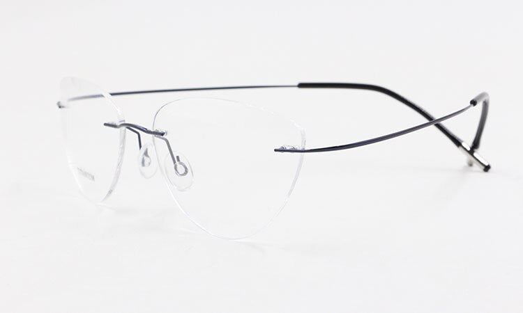 Bclear Women Rimless Cat Eye Memory Titanium Eyeglasses 2003 Rimless Bclear