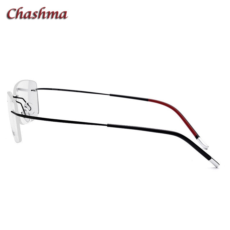 Chashma Ochki Unisex Rimless Square Titanium Eyeglasses 9609 Rimless Chashma Ochki