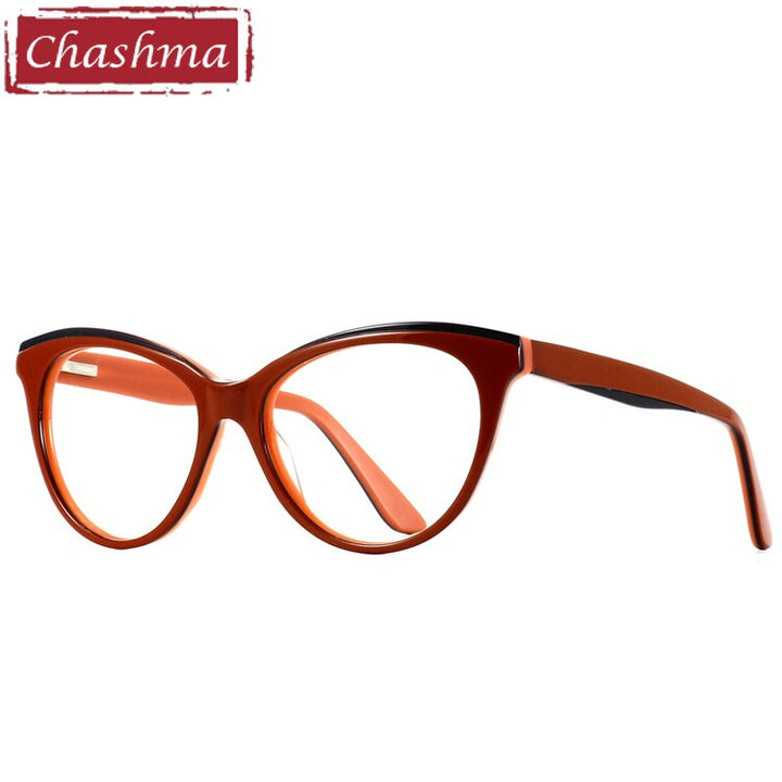Chashma Women's Full Rim Cat Eye Acetate Eyeglasses 10059 Full Rim Chashma Red