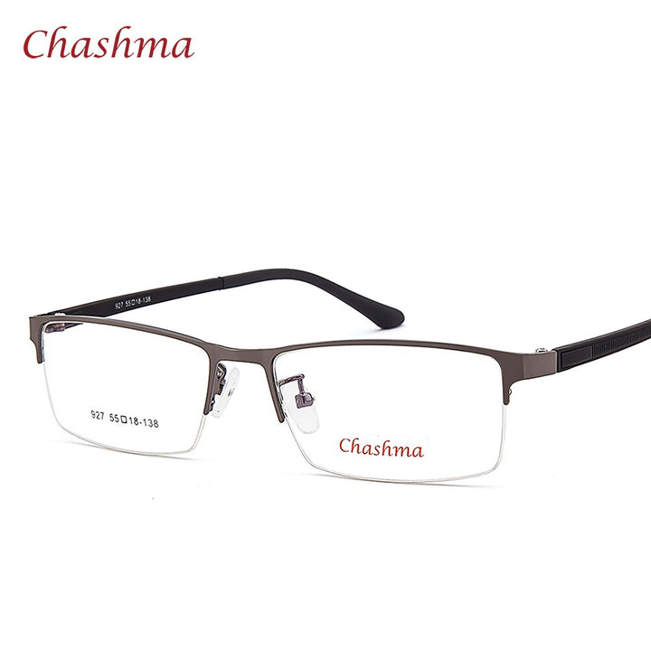 Chashma Ochki Men's Semi Rim Rectangle Alloy Eyeglasses 927 Semi Rim Chashma Ochki