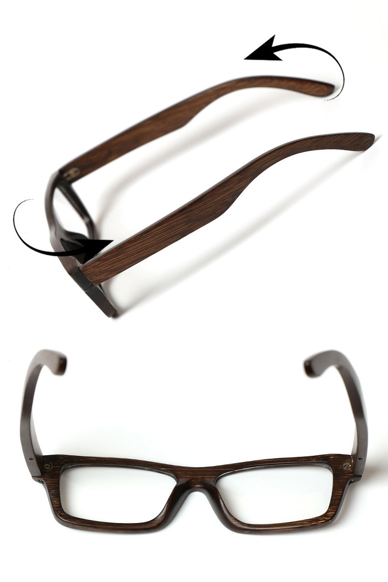 Hdcrafter Unisex Full Rim Square Bamboo Wood Frame Eyeglasses 56190 Full Rim Hdcrafter Eyeglasses