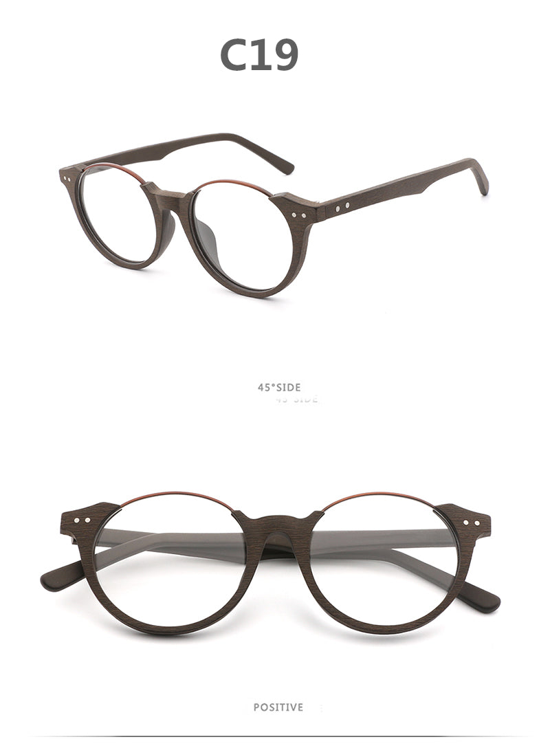 Hdcrafter Unisex Full Rim Square Wood Metal Frame Eyeglasses Ft5359 Full Rim Hdcrafter Eyeglasses